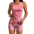 thumbnail image 5 of Nmnitkp Tankini Swimsuit for Women Floral Modest Two Piece Bathing Suit Scoop Neck Tummy Control Swim Tank Top with Boy Shorts and Padded, 5 of 9
