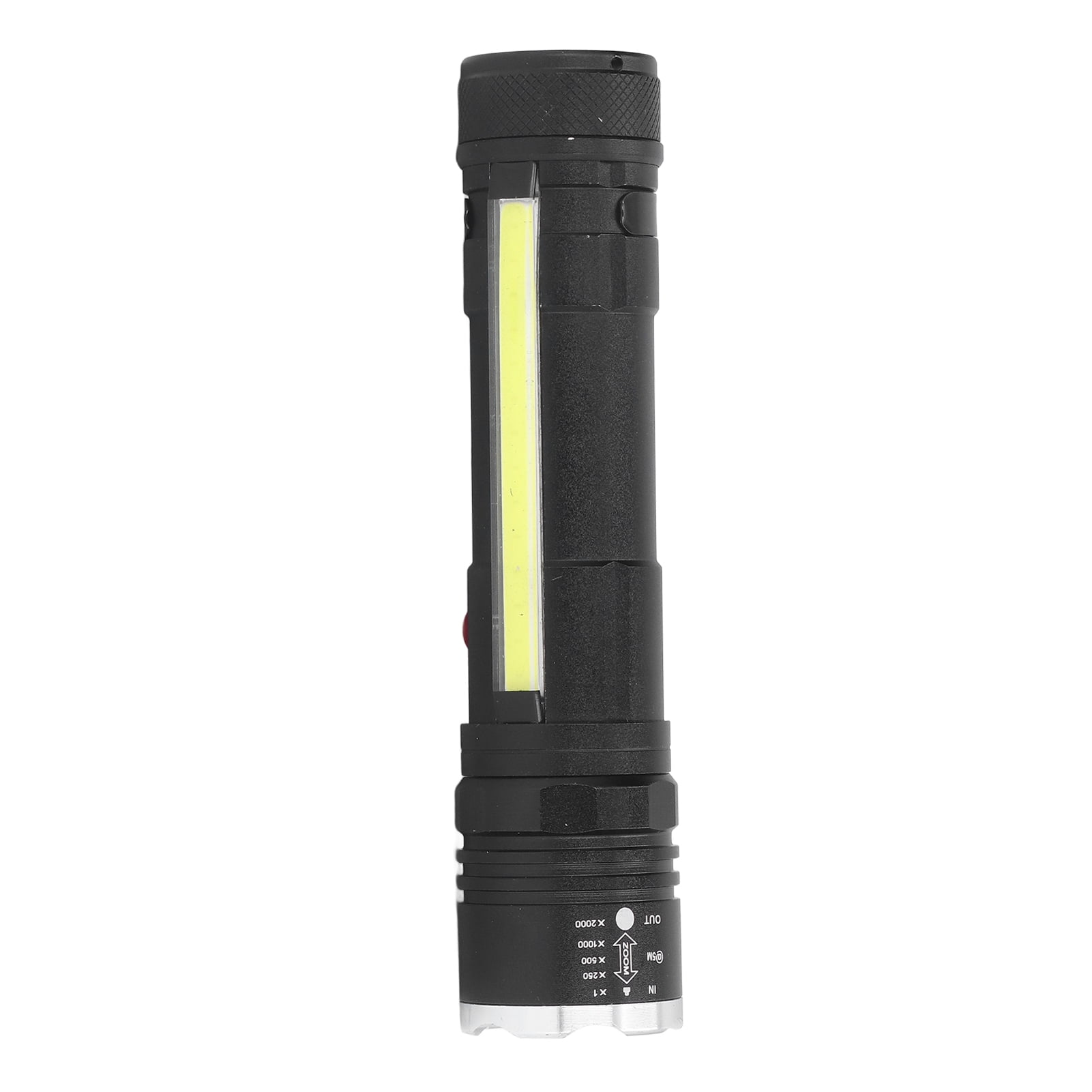 BIMZUC Small Flashlight USB Rechargeable Waterproof Zoomable 4 Modes LED Bright Magnetic Work Light for Camping Repairing Outdoor Use, Aluminum Alloy Portable Torch (15 cm / 5.9 inches)