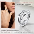 thumbnail image 3 of ORUYROP Women Triple Interlocked Rolling Ring, Delicate Looking, Stainless Steel/Gold Plated/Black (Send Gift Box), 3 of 7