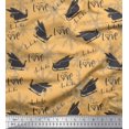 thumbnail image 1 of Soimoi Georgette Viscose Fabric Sleigh & with Love Text Printed Craft Fabric by The Yard 42 Inch Wide, 1 of 5