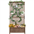 thumbnail image 6 of Yaheetech 72''H Wood Planter Raised Garden Bed with Trellis,Dark Brown, 6 of 9