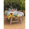 thumbnail image 3 of Outdoor Tablecloth with Umbrella Hole for Patio/Picnic/Party/Camping, Sunflower Gnomes Waterproof Table Cloth Rectangle Table Cover Washable, Summer Botanical Floral Grey Plaid (60"x 120"), 3 of 8