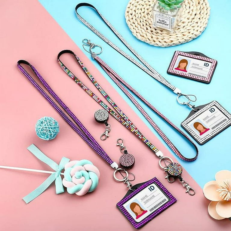 Retractable Neck Lanyard Badge Reel Crystal Rhinestone Mobile Phone Key  Sling – the best products in the Joom Geek online store