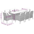 thumbnail image 5 of vidaXL 9 Piece Garden Dining Set with Cushions Grey Poly Rattan, 5 of 5