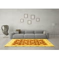 thumbnail image 3 of Ahgly Company Machine Washable Indoor Square Oriental Yellow Traditional Area Rugs, 6' Square, 3 of 4