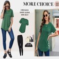 thumbnail image 5 of SWQZVT Women's Tops Short Sleeve Casual Tunic tee Trendy Plus Size Blouse Loose Tops Solid Green Shirts Tees Size XXL, 5 of 6