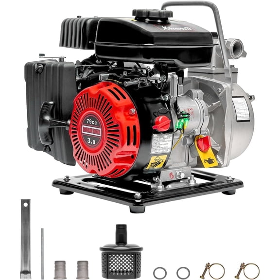 XtremepowerUS 2" Gas Powered Water Pump, 79cc 4 Stroke 3HP Engine, Water Transfer Pump, Pool Irrigation Pump, Sump Pumps, Gardening Water Transfer Pump