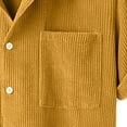 thumbnail image 7 of UVEASISHA Men's Corduroy Sets 2 Piece Outfits Short Sleeve Button Down Lapel Shirt and Shorts with Pocket Summer Savings Yellow M, 7 of 7