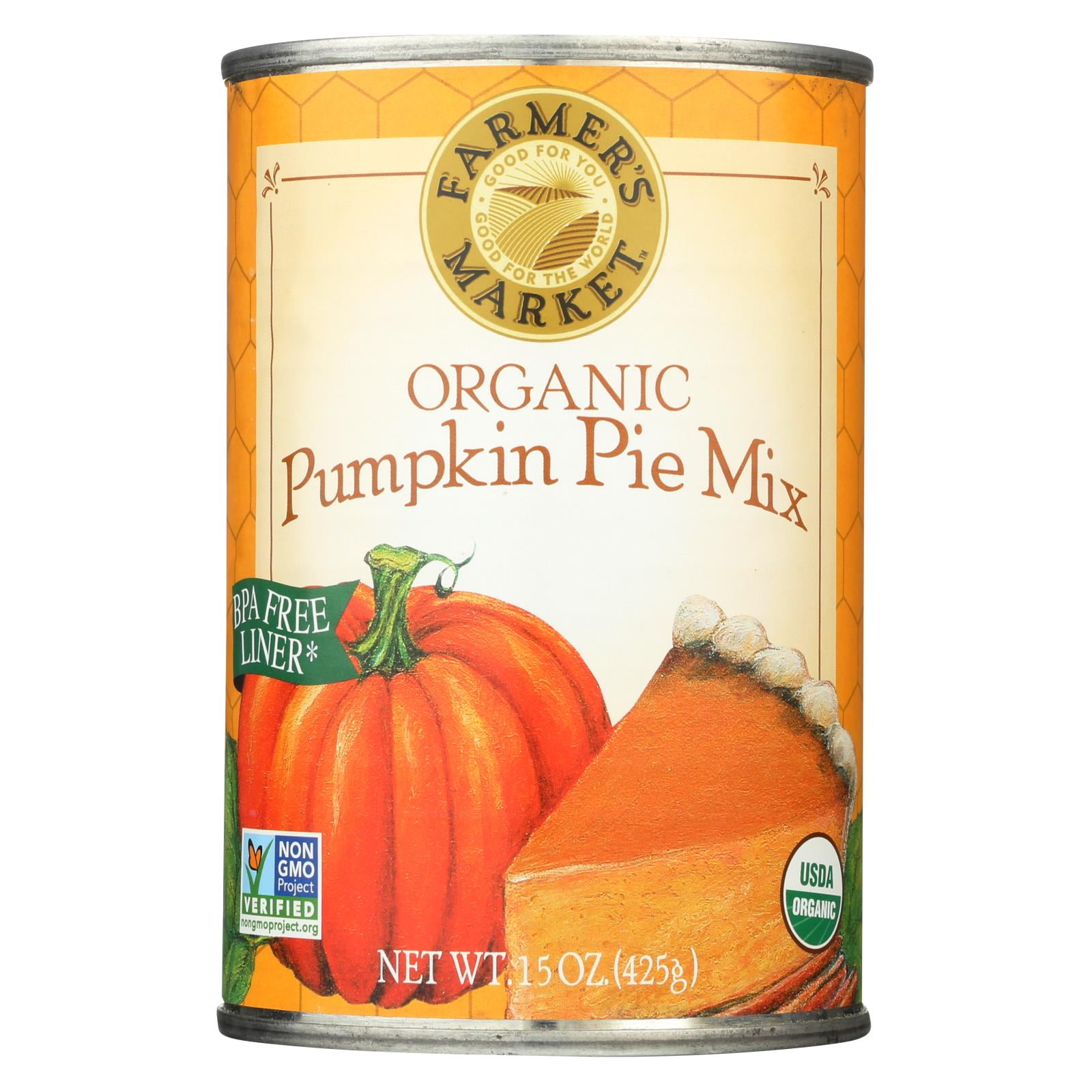 PACK OF 3Farmer's Market Organic Pumpkin Pie Mix Canned 15 oz