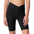 thumbnail image 2 of Babcutegg Girls Summer Fashion Cross Waist Athletic Shorts – Kids 4-14 Years Old, Casual Solid Color Sport Biker Shorts Black Size 8, 2 of 9