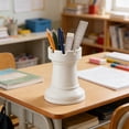 thumbnail image 4 of YYV Pen Holder Desk Organizer Castle Pen Caddy Stylish Fort Pen Organizer Desktop Stationery Storage for Office Home School Black White Stationery Caddy Pencil Cup, 4 of 6