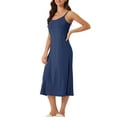 thumbnail image 3 of INSPIRE CHIC Women's Mother's Day Nightgown Spaghetti Strap Round Neck Sleep Dress M Navy Blue, 3 of 5