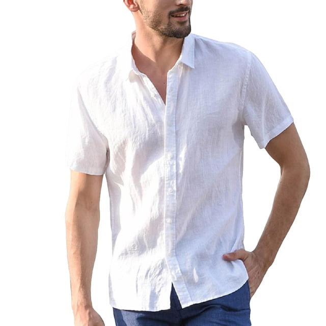Gupgi Chemise Mâle à Manches Courtes, à Bouton, à Poitrine Simple