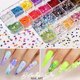 thumbnail image 4 of 12 Sheets Nail Art Sticker 3D Self-Adhesive, Nail Art Decoration with 5 Boxes Holographic Nail Art Glitter Flakes Butterfly Heart Star Maple Leaf Nail, 4 of 4