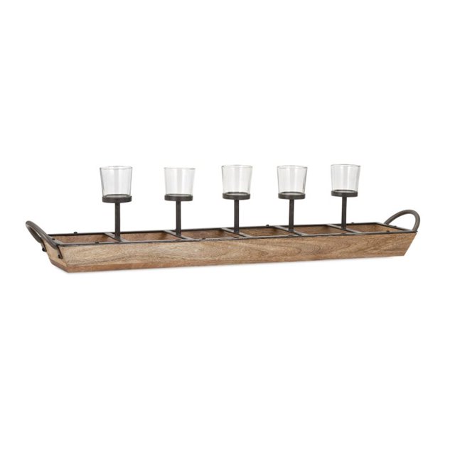 IMAX Corporation Shay 5Light Candle Holder in Brown