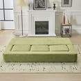 thumbnail image 3 of Ebern Designs Convertible Sectional Sofa with 3 Footrests, High Rebound Foam Bed, Space Saving Chenille Floor Sofa for Studio Apartments and Home Offices (Green), 3 of 11