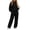 Black, variant on Women's 2 Piece Tracksuit Outfits Fleece Lined Long Sleeve Pullover Hoodie Wide‑Leg Sweatpants Loungewear Daily Casual Jogger Suit White