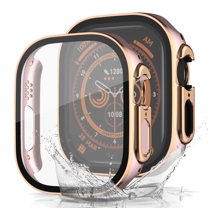 Sleektime Waterproof Hard PC Bumper Case with Tempered Glass for iWatch Ultra 2/1 49mm, Shockproof Full Body Protective Cover with Screen Protector for iWatch Ultra Series 2/1 49mm,G