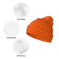 thumbnail image 3 of Yiaed Orange Scales Print Winter Beanie for Men Women, Fleece Lined Beanie Soft Warm Knit Hat Ski Stocking Cuffed Ca, 3 of 6