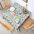 thumbnail image 2 of Colorful Sports Items Pattern Square Tablecloth,Waterproof Square Table Cover,Wipeable Spillproof Washable Table Cover for Home Kitchen Party Decor 52"x52"(132x132cm), 2 of 6