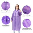 thumbnail image 3 of HLONK Ponchos de Pluie pour Adultes Réutilisables 2 Pcs Imperméables d'Urgence pour Femmes Hommes avec Capuche et Cordon, 3 of 8