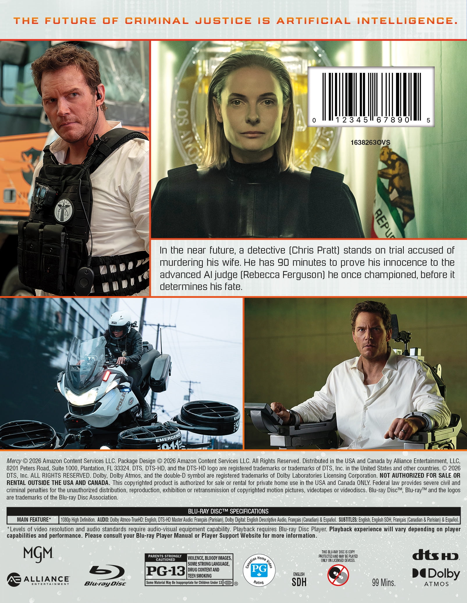 Mercy (Blu-ray) Amazon MGM Studios, Sci-Fi