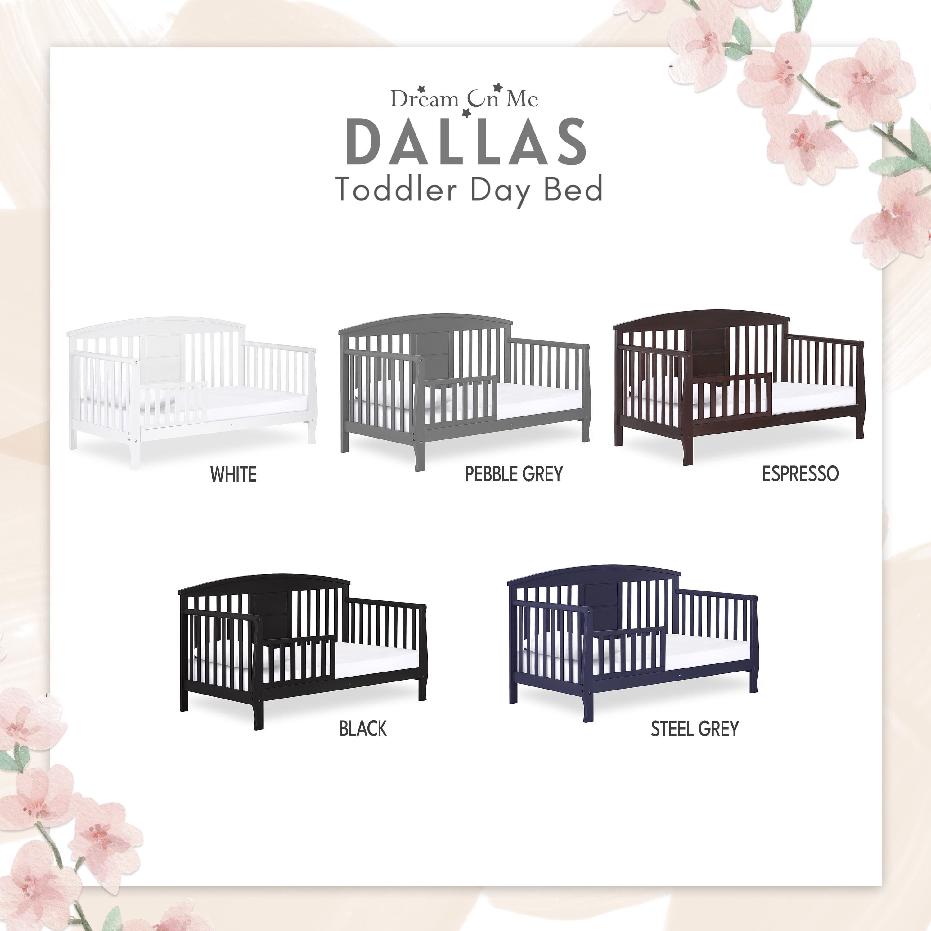 Dream on Me Dallas Toddler Day Bed, Storm Grey