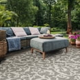 thumbnail image 5 of SAFAVIEH Courtyard Ava Floral Indoor/Outdoor Area Rug, Anthracite/Light Grey, 4' x 5'7", 5 of 12