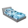 thumbnail image 2 of Ambesonne Lake Fitted Sheet & Pillow Sham Set, Cold Mountain Peaks Icy Water, Twinxl, Pale Blue Petrol Blue, 2 of 2