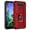 Red, variant on For LG Aristo 5 / Fortune 3 / Tribute / K8X / Phoenix 5 / LMK300 360° Rotating Metal Ring Holder Kickstand Magnetic Car Mount Protective Case Cover Red