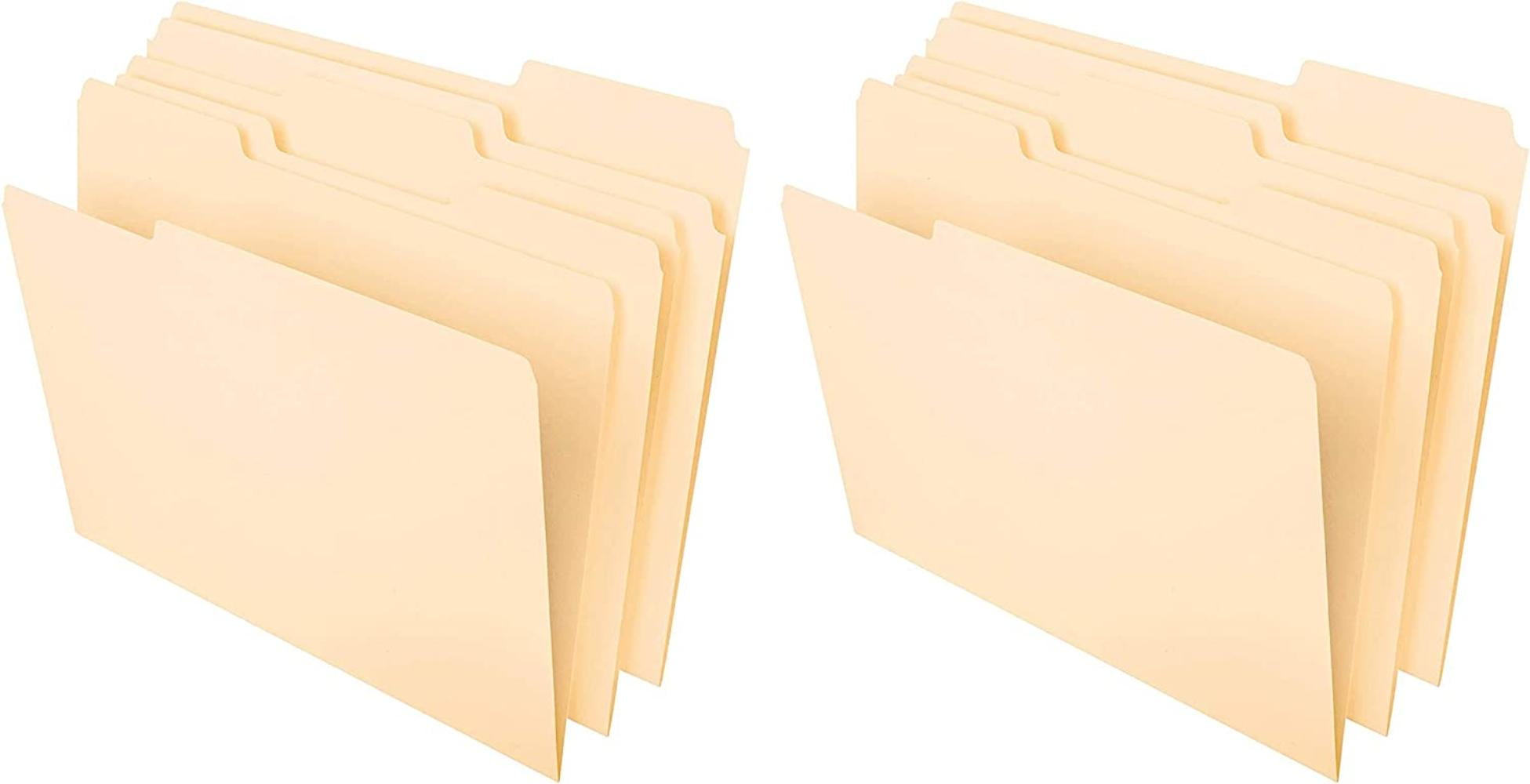 65213 Right Center Positions 1/3-Cut Tabs in Left 8-1/2 x 11 100 Per Box Letter Size Classic Manila Pendaflex File Folders Pack of 2 