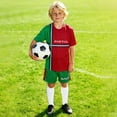 thumbnail image 2 of 2026 Fan Soccer Collection for Boys - Kids Football Shirt and Shorts Set International Retro Streetwear Youth Training Uniform Athletic Outfit Ages 3-14(Red2/150), 2 of 4
