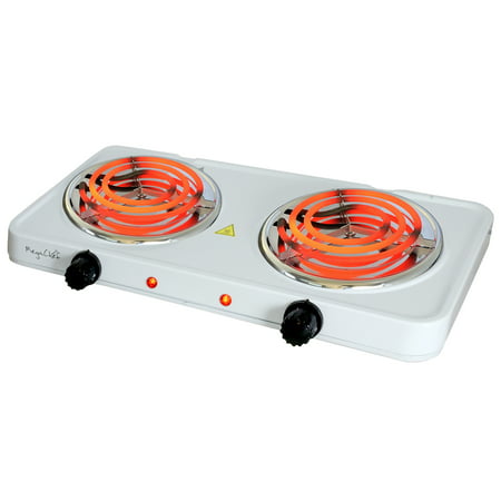 MegaChef Electric Easily Portable Ultra Lightweight Dual Coil Burner Cooktop Buffet Range in (Best Coil Electric Range)