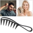 thumbnail image 2 of 2 Piece Wide Tooth Comb Curling Shark Combs Hair Styling Accessories Professional Salon Afro Coarse Comb Anti-Static Durable black 19*5CM, 2 of 4