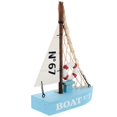 thumbnail image 3 of Sailboat Ornament Mediterranean Sailboat Decor Wooden Sailing Ship Decoration, 3 of 4