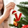 thumbnail image 5 of Taicans Personalized A - Z Letter Ornaments for Christmas Tree - Customizable Alphabet Hanging Decor with Santa Hat,Baubles & Pinecone,Festive Red & Green,Xmas Tree Decoration,Holiday Home Decor, 5 of 5