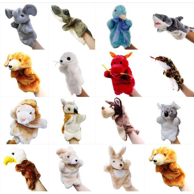 Jacenvly - Marionetas de mano de peluche suave para bebés, ideales para contar cuentos, enseñar juegos de rol en jardín de infantes y regalos para niños y niñas.