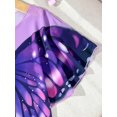 thumbnail image 7 of Girls Butterfly Swim Cover Up Cute Swimsuit Poncho Rash Guard Coverups (Dark Purple 2-3 Years), 7 of 7