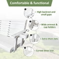 thumbnail image 3 of Fortune Candy 3 Person Outdoor Wood Hanging Swing, Heavy Duty 880 lbs Wood Porch Swing, White-5ft, 3 of 8