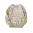 thumbnail image 4 of Men's Spider Web Knit Sweater Long Sleeve Crew Neck Casual Pullover Top, 4 of 5