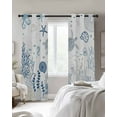 thumbnail image 3 of Summer Ocean Blackout Curtains for Bedroom Living Room, Blue Grey Shell Coral Turtle Starfish Marine Life 72 In Long Thermal Insulated Room Darkening Drapes Grommet Window Treatments, 52 x 72 In, 3 of 9