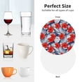 thumbnail image 6 of Honeii Leaves And Flowers print Leather Coaster Set of 4, ideal for safeguarding your furniture from drinks spills and effortless cleanup-Round Shape, 6 of 6