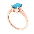 thumbnail image 2 of 1 ctw Solitaire Anniversary Ring for Women | Radiant Cut Simulated Turquoise | Hyperallergenic Solid 14K Rose Gold, 2 of 5