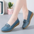 thumbnail image 2 of Women's Wedge Slip on Penny Loafers Breathable Hollow out Casual Boat Shoes Comfortable Walking Sneakers, 2 of 4