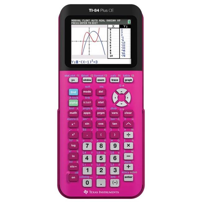 Texas　Plus　Graphing　Pink　CE　Instruments　TI-84　Positively　Color　Calculator,