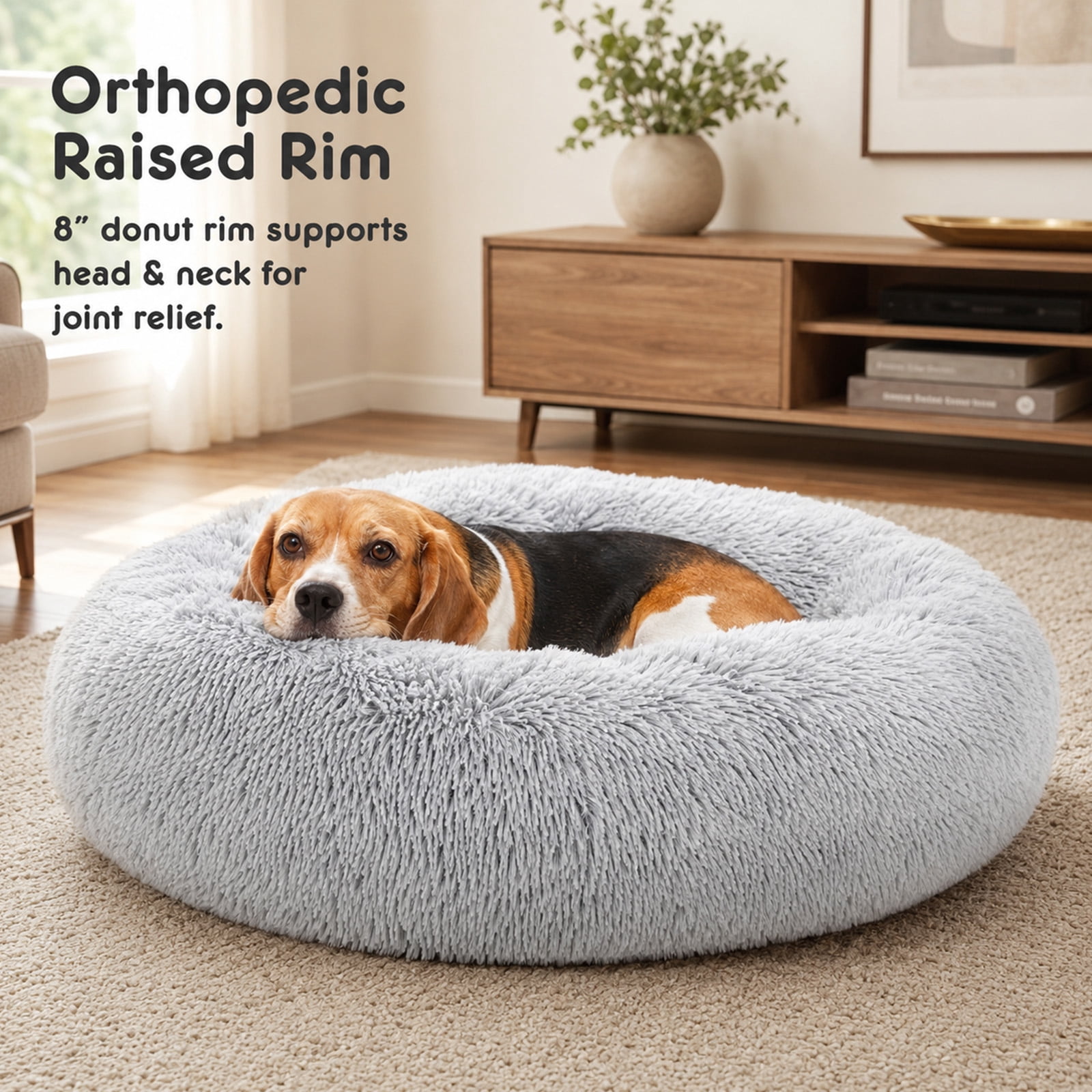 Alvantor 30''/36'' Dog Bed Comfortable Donut Cuddler Round Pet Beds Ultra Soft Washable Dog and Cat Cushion Bed, Fits up to 45 lbs/90 lbs Pets