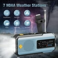 thumbnail image 6 of Newest Prociv Solar Emergency Wind Up Radio, Portable Hand Crank AM/FM Radio with SOS Alarm LED Torch, 2000mAh Rechargeable Power Bank USB Phone Charger Flashlight for Camping (Blue), 6 of 9