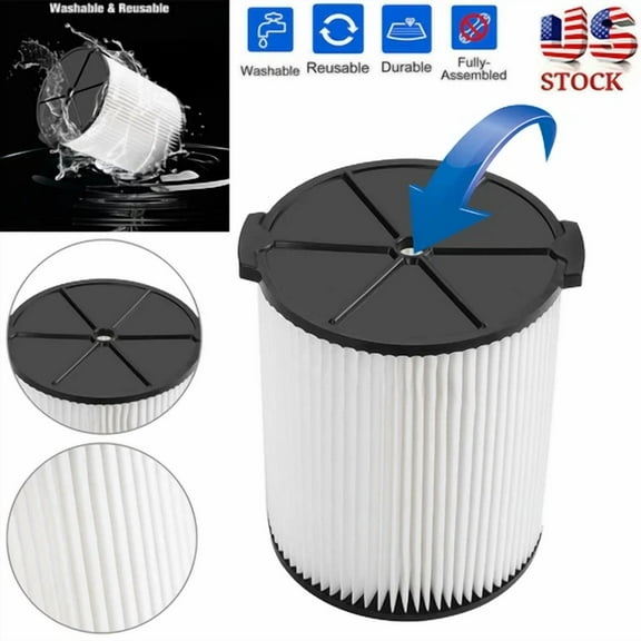 For Vf4000 Pleated Filter Wet/Dry Vacuum Shop Vac Washable Replacement