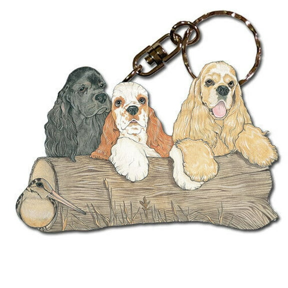 Cocker Spaniel Keychain, Souvenir Key Holder, Dog Charm Tag, Pet Key Rings Craft Ornaments, Wooden Die-Cut