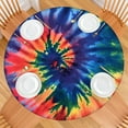 thumbnail image 2 of Colorful Tie Dye Pattern Round Fitted Tablecloth with Elastic Edge,Dining Table Cover Waterproof,Outdoor Round Tablecloth for Camping,Dining,Indoor and Outdoor, 2 of 7
